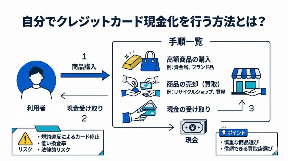 自分でクレジットカード現金化を行う方法とは?