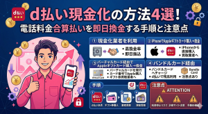 d払い現金化の方法4選!電話料金合算払いを即日換金する手順と注意点